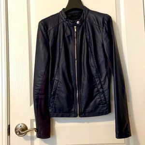 Express Blue Faux Leather Jacket